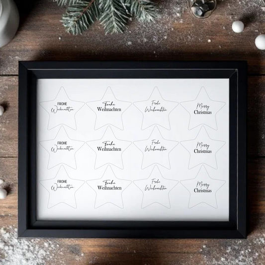 Einleger "Frohe Weihnachten" für Stern