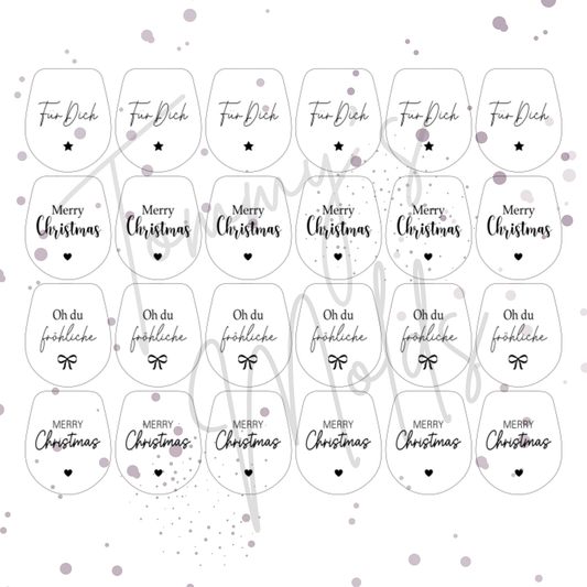 Einleger für Ballonlichthalter mini Glas transparent "Weihnachten" A5 Bogen