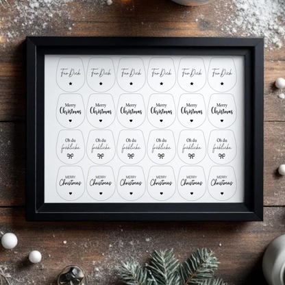 Einleger für Ballonlichthalter mini Glas transparent "Weihnachten" A5 Bogen