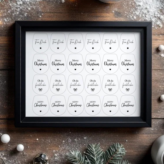 Einleger für Ballonlichthalter mini Glas transparent "Weihnachten" A5 Bogen