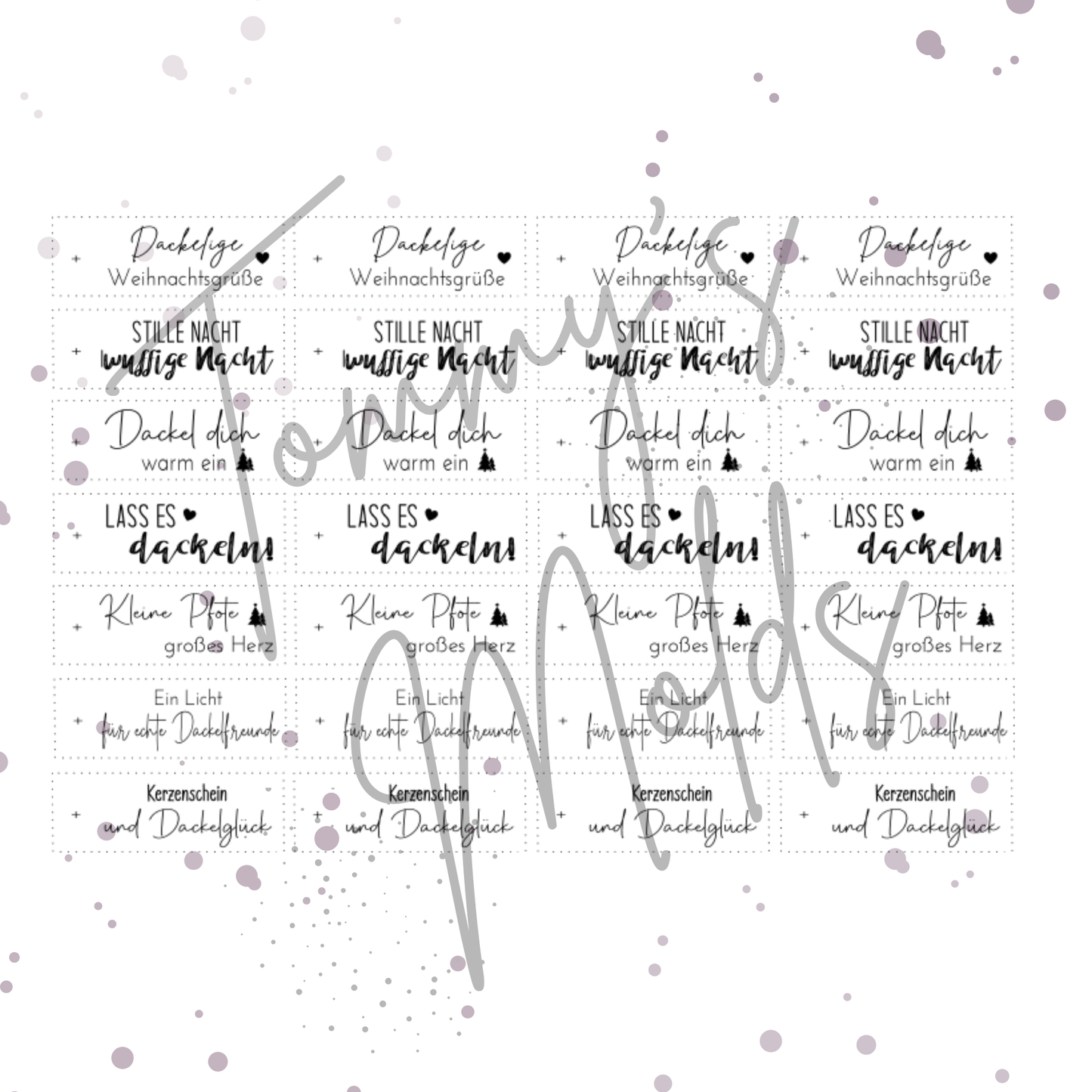 "Dackelige Weihnachtsgrüße" A5 Bogen